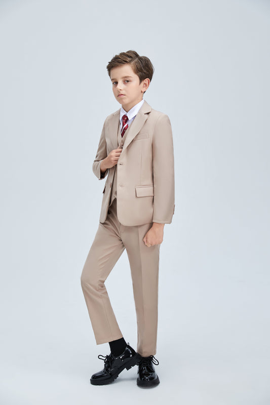 Champagne Kid Formal Classic Suits Set 5 Piece Boys Suits Yuanlu