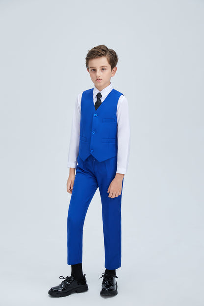 Royal Blue Formal Classic 5 Piece Kids Boys Suits Yuanlu