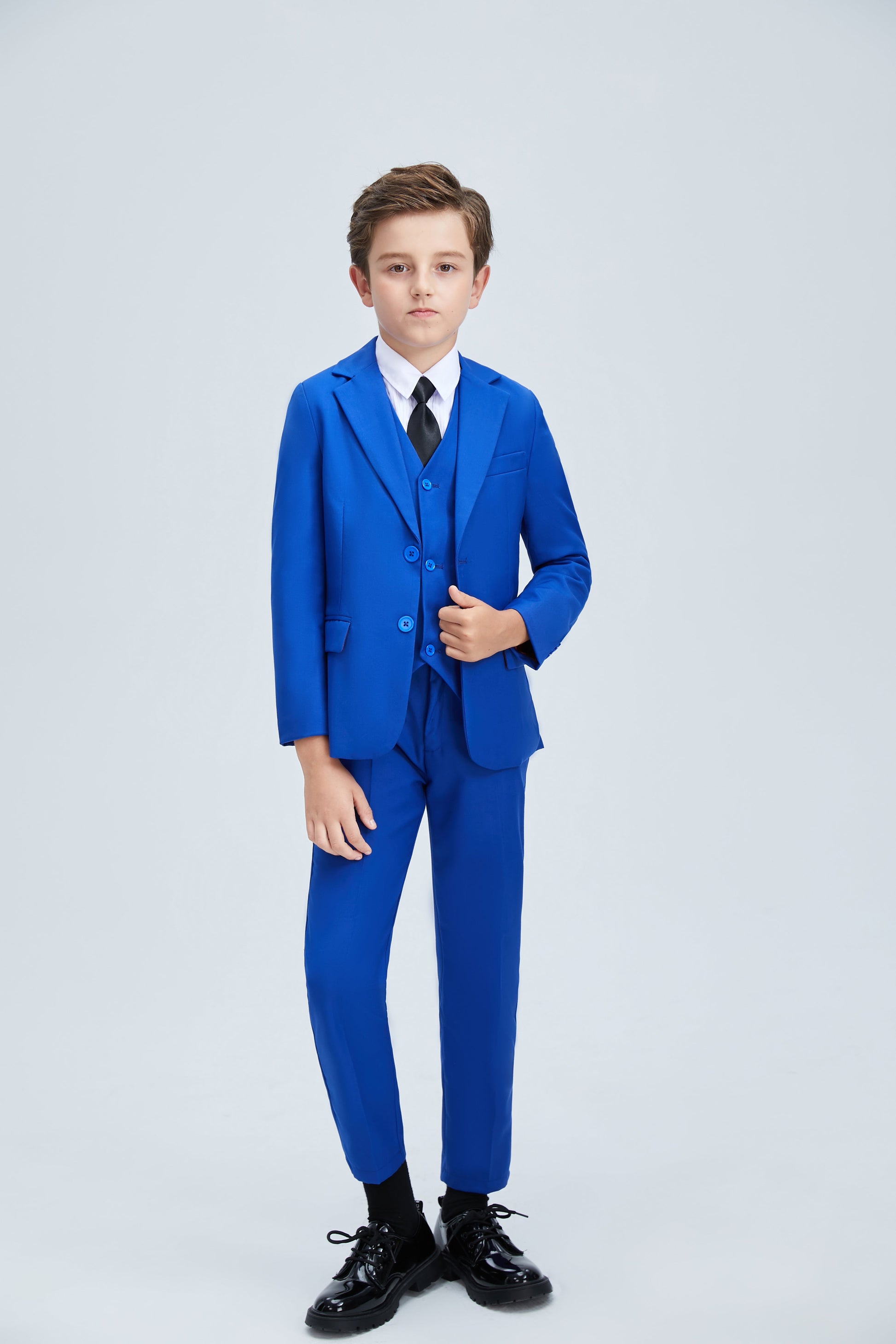 Royal Blue Formal Classic 5 Piece Kids Boys Suits Yuanlu