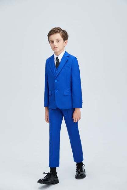 Royal Blue Formal Classic 5 Piece Kids Boys Suits Yuanlu