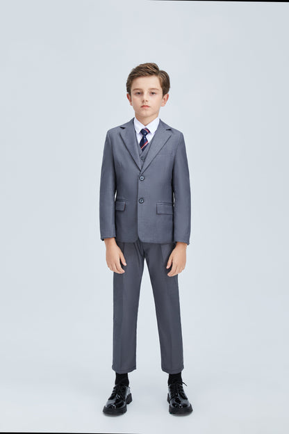 Grey Formal Classic 5 Piece Boys Suits Yuanlu