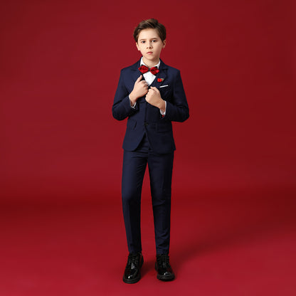 Navy Kid Formal Classic 5 Piece Boys Suits Yuanlu