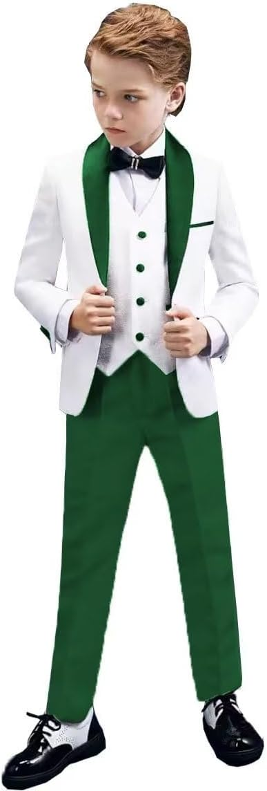 Boys Tuxedo Suit Slim Fit 3 Pieces Kids Tuxedo Suit Boys Formal Wedding Suit Blazer Vest Pants My Store