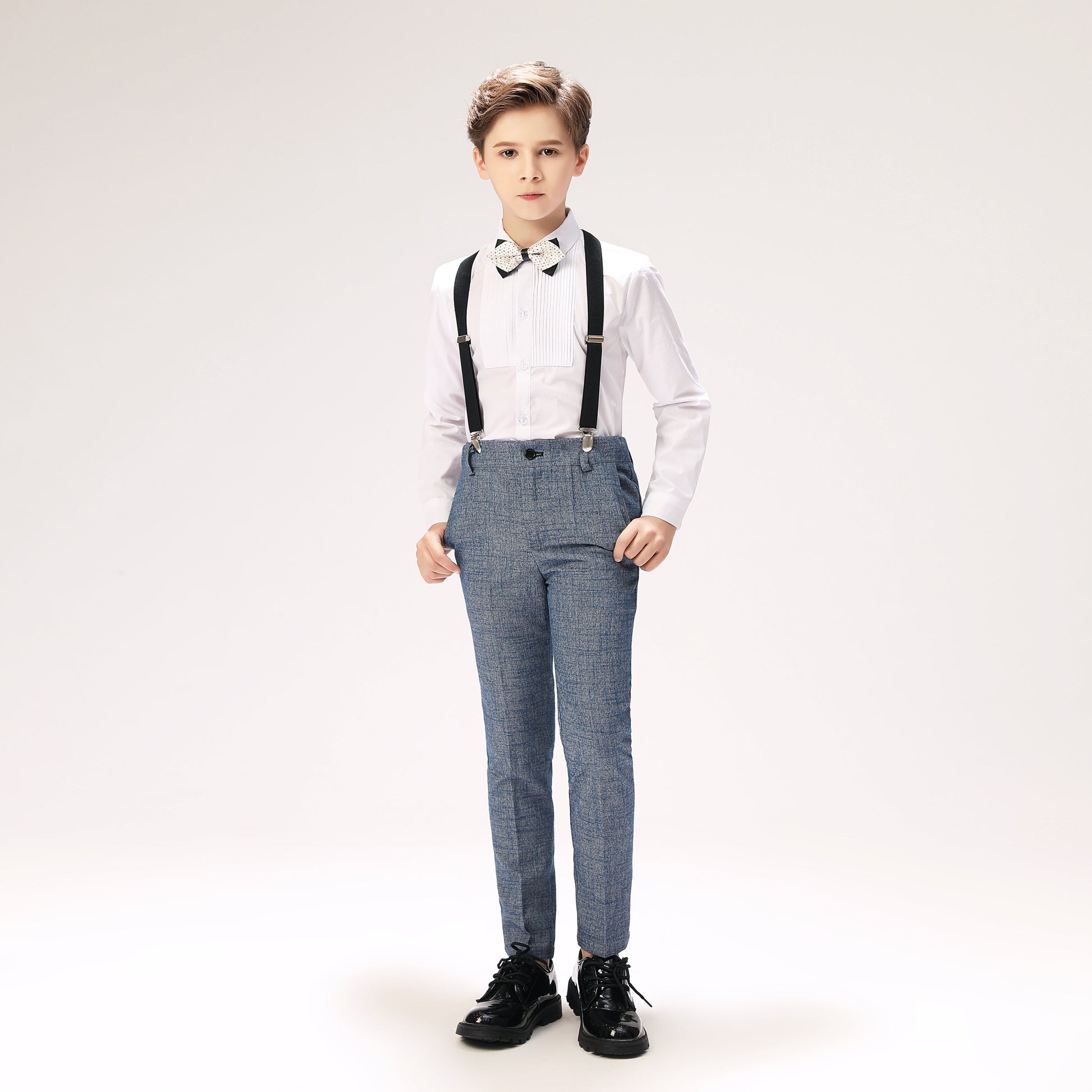 Grey Formal 5 Piece Boys Suits Yuanlu