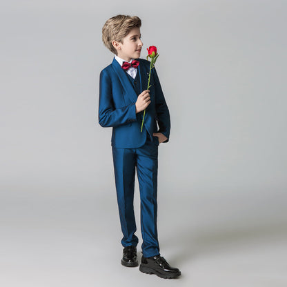 Blue Formal Classic 5 Piece Kids Boys Suits Yuanlu