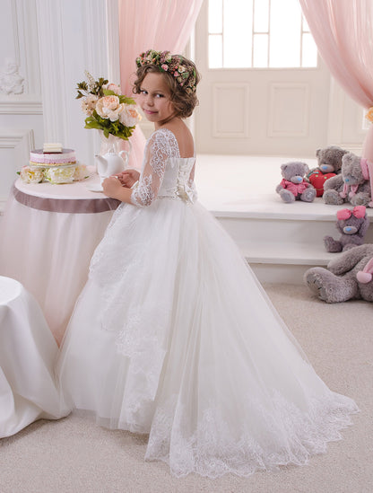 Elegant Applique Dresses Flower Girl Dress for Wedding Lycody