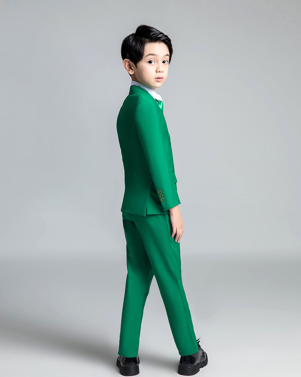 Green Kid Boys Classic 5 Piece Boys Suits Yuanlu