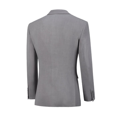 Grey Retro Linen Beach Wedding Summer 3 Pieces Men Suits Yuanlu