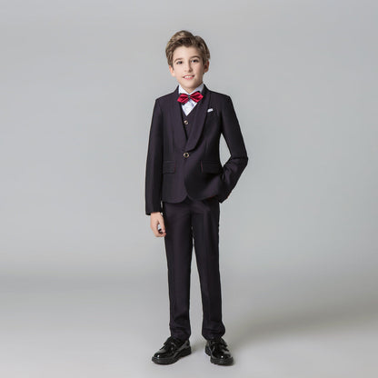 Dark Purple Formal Classic 5 Piece Kids Boys Suits Yuanlu