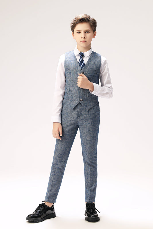 Grey Formal 4 Piece Boys Suits Yuanlu