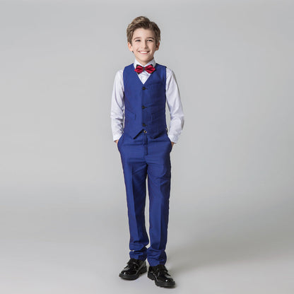 Royal Blue Formal Classic 5 Piece Kids Boys Suits Yuanlu