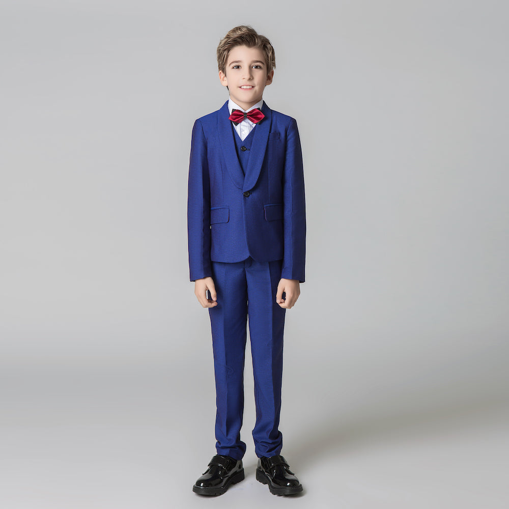 Royal Blue Formal Classic 5 Piece Kids Boys Suits Yuanlu