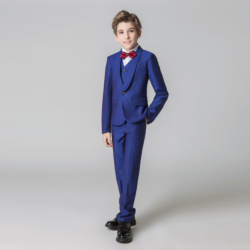 Royal Blue Formal Classic 5 Piece Kids Boys Suits Yuanlu