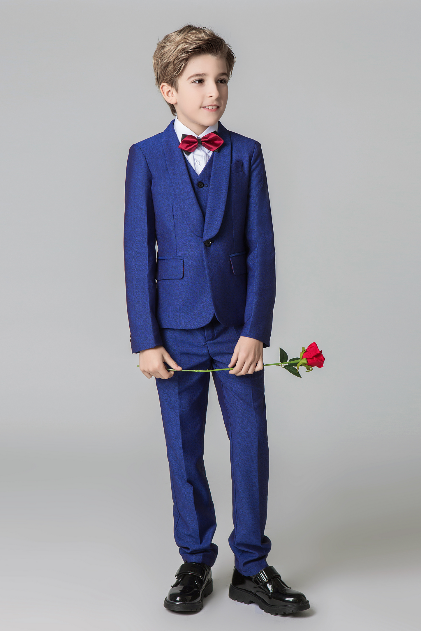 Royal Blue Formal Classic 5 Piece Kids Boys Suits Yuanlu