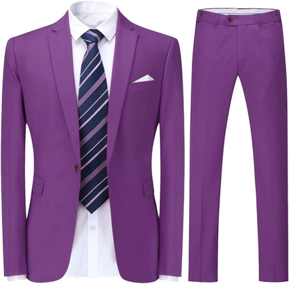 Single-Breasted One Button Center 2 Pieces Men's Suit Yuanlu