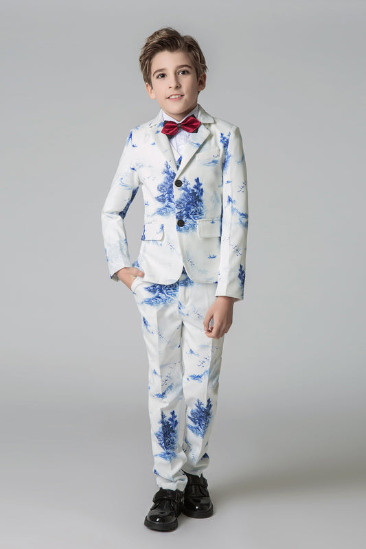 Unique Design Slim Fit Modern 5 Piece Boys Suits Yuanlu