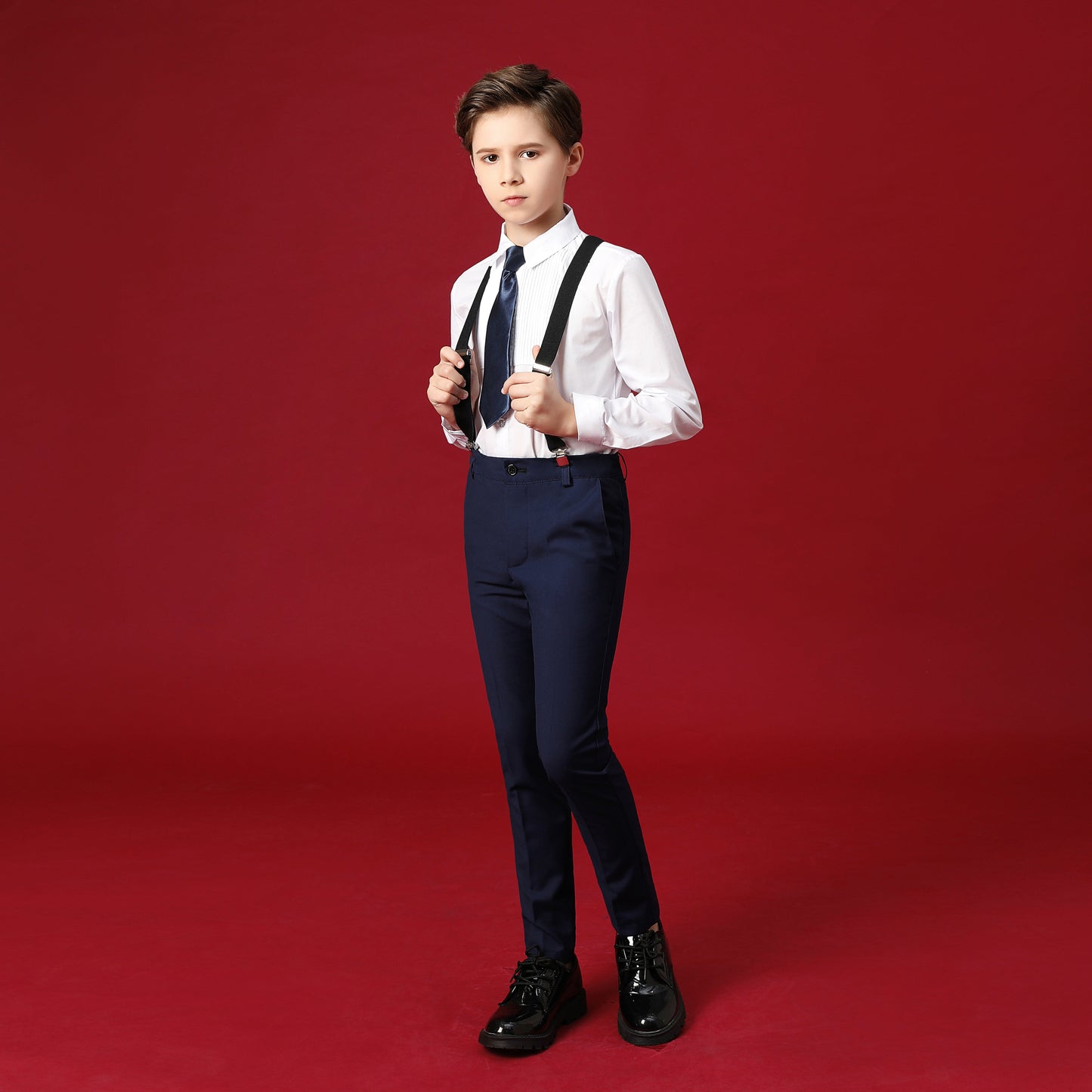 Navy Kid Formal Classic 5 Piece Boys Suits Yuanlu