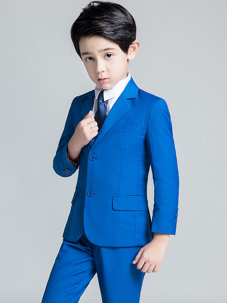 Royal Blue Formal Classic 5 Piece Kids Boys Suits Yuanlu