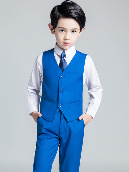 Royal Blue Formal Classic 5 Piece Kids Boys Suits Yuanlu