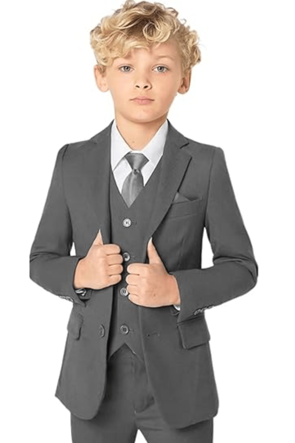 4 Pieces Boys Suits Slim Fit Kids Toddler Tuxedo Suit for Teen Boy ( Jacket +Vest+ Pants+Tie) - Lycody