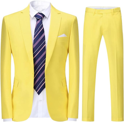 Single-Breasted One Button Center 2 Pieces Men's Suit Yuanlu