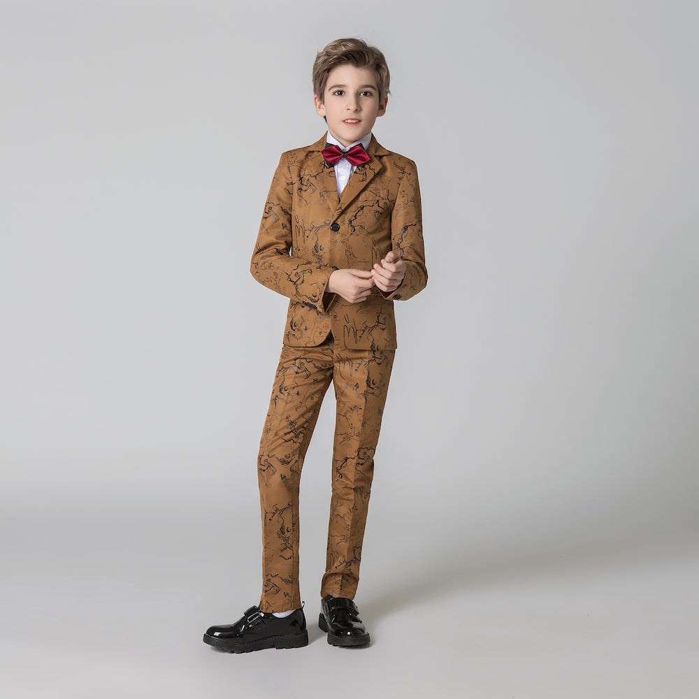 Unique Design Slim Fit Modern 5 Piece Boys Suits Yuanlu