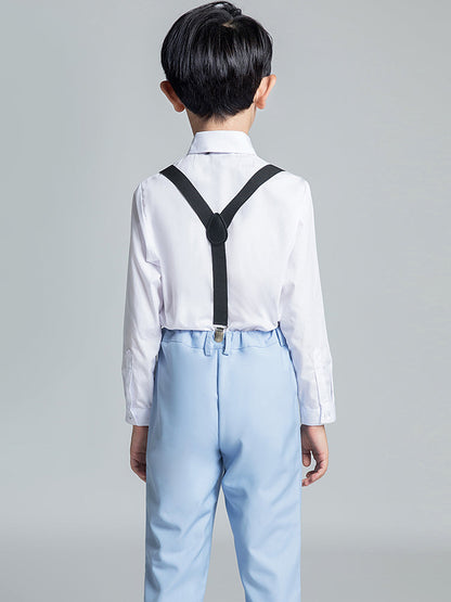 Light Blue Kid Boys Classic 5 Piece Boys Suits Yuanlu