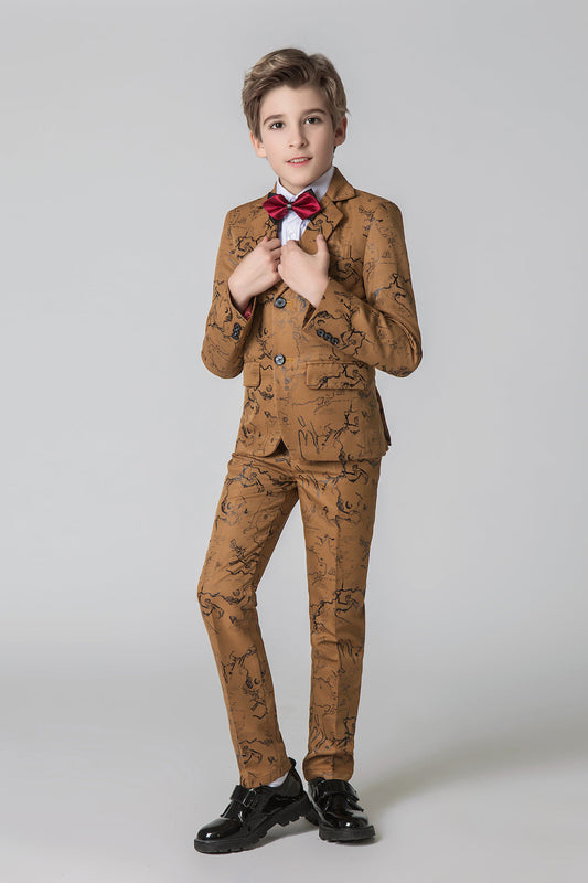 Unique Design Slim Fit Modern 5 Piece Boys Suits Yuanlu