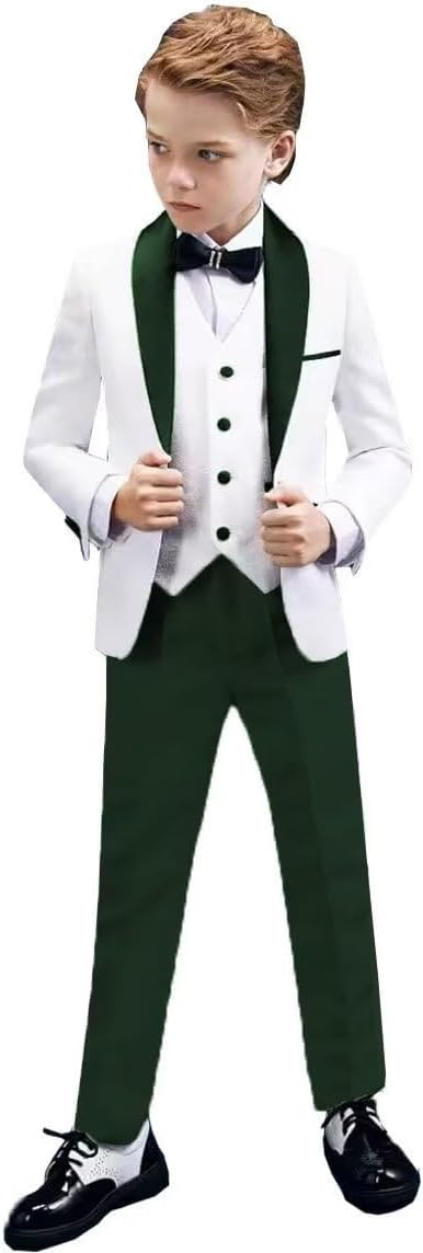 Boys Tuxedo Suit Slim Fit 3 Pieces Kids Tuxedo Suit Boys Formal Wedding Suit Blazer Vest Pants My Store