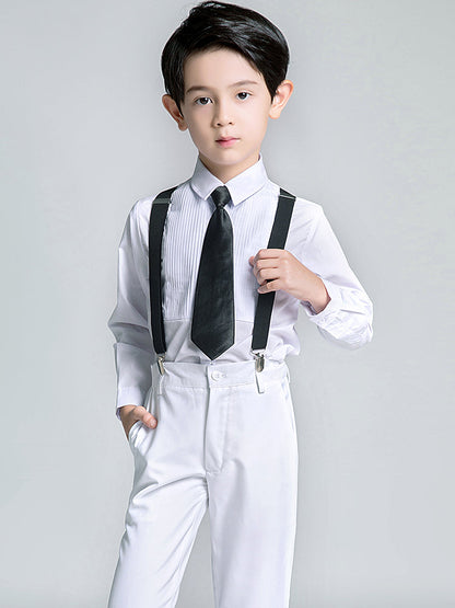 White Tuxedo 5 Piece Boys Suits Yuanlu