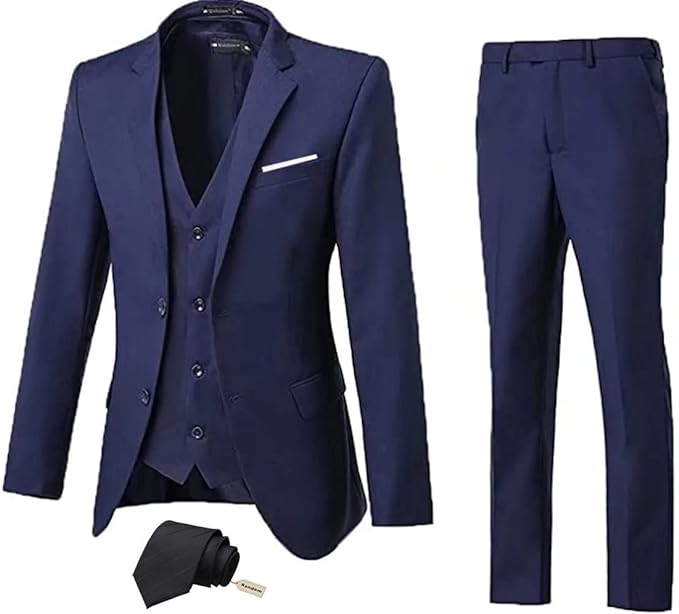 Two Button Wedding 3 Pieces Slim Fit Men Suits (MORE COLORS+) Yuanlu