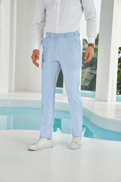 Seersucker Striped Men's Summer Pants Yuanlu