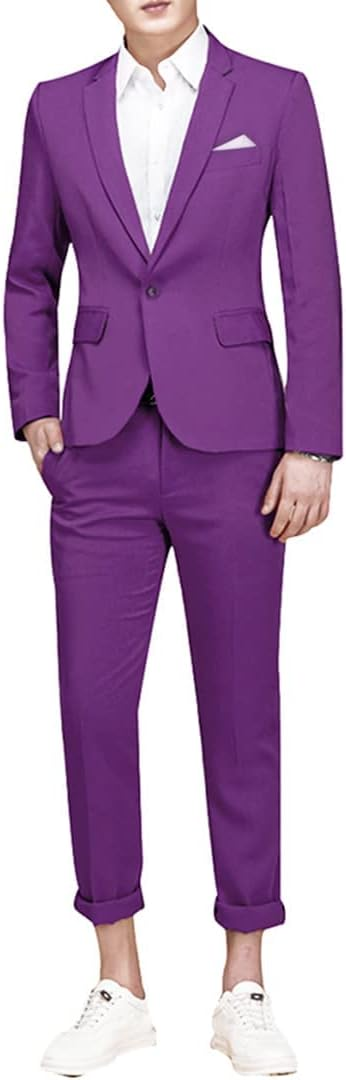 Single-Breasted One Button Center 2 Pieces Men's Suit Yuanlu