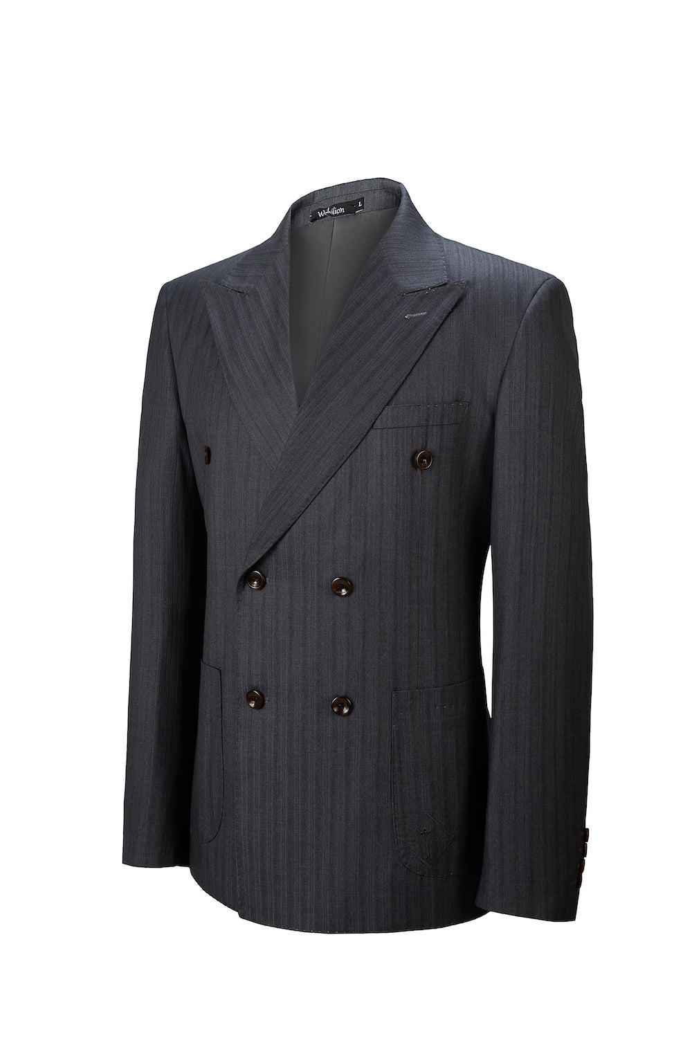 Designer Style New Double Breasted Men's Two Button Stripe Blazer Wehilion