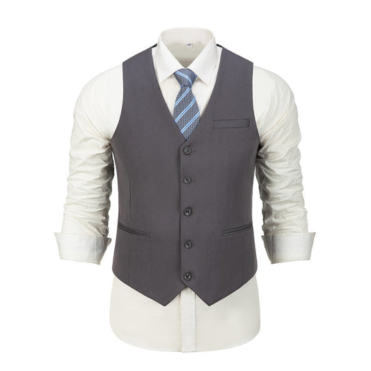 Grey Stripe Men's Vest for Party, Wedding and Business Yuanlu