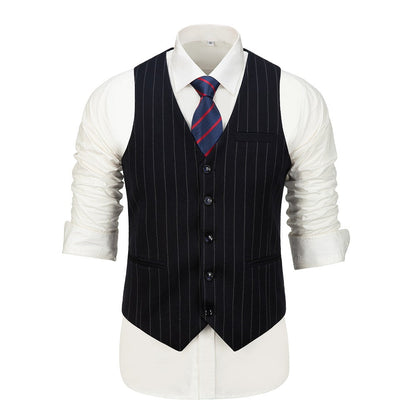 Navy Stripe Men's Vest for Party, Wedding and Business Yuanlu