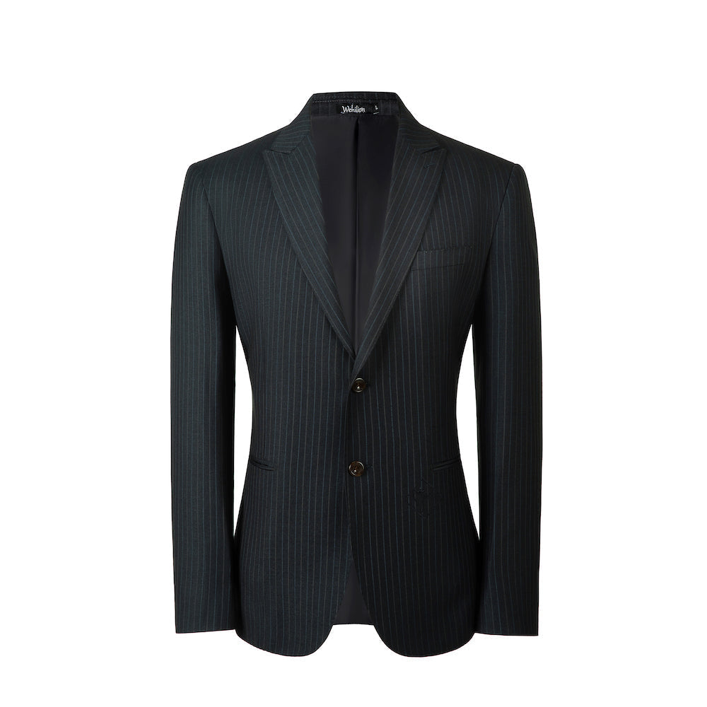 Designer Style New Men's Two Button Stripe Blazer Wehilion