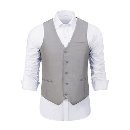 Light Grey Two Button Wedding 3 Pieces Slim Fit Men Suits Yuanlu