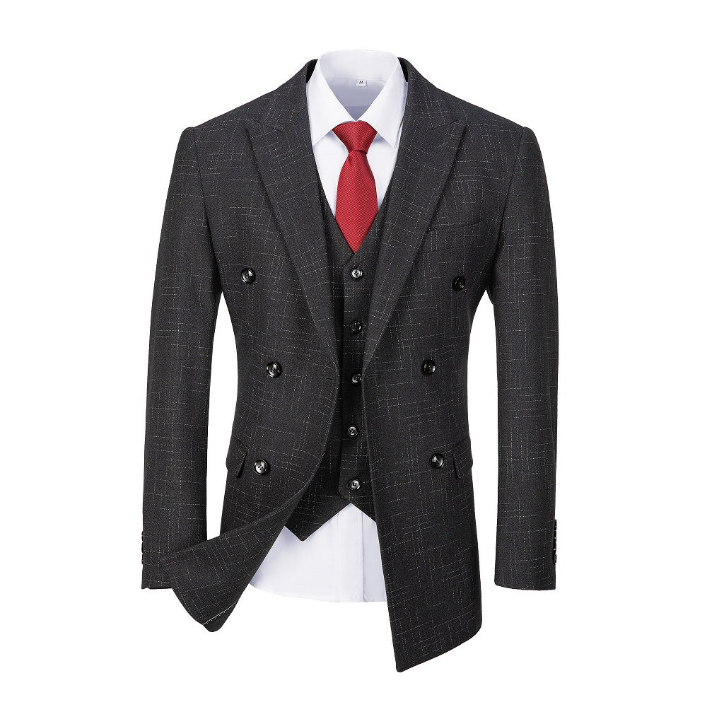 Plaid Men's 3 Piece Slim Fit Suit Set (MORE COLORS+) Yuanlu