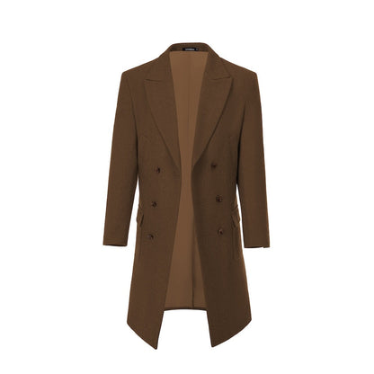 Men's Wool Coat Winter Double Breasted Long Coat 2775 Wehilion