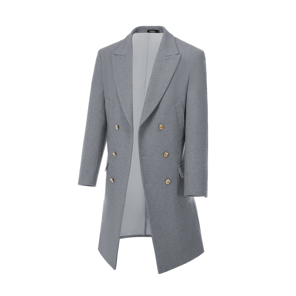 Men's Wool Coat Winter Double Breasted Long Coat 2775 Wehilion