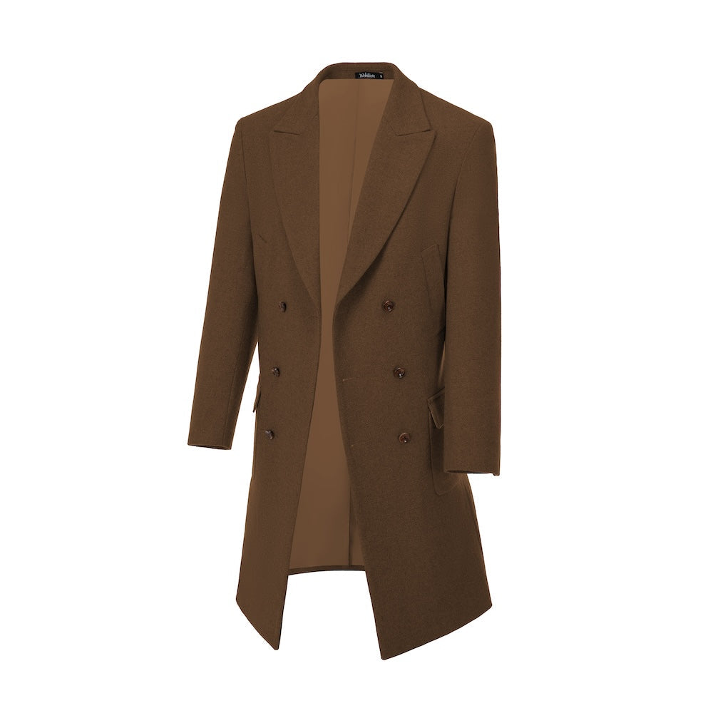 Men's Wool Coat Winter Double Breasted Long Coat 2775 Wehilion