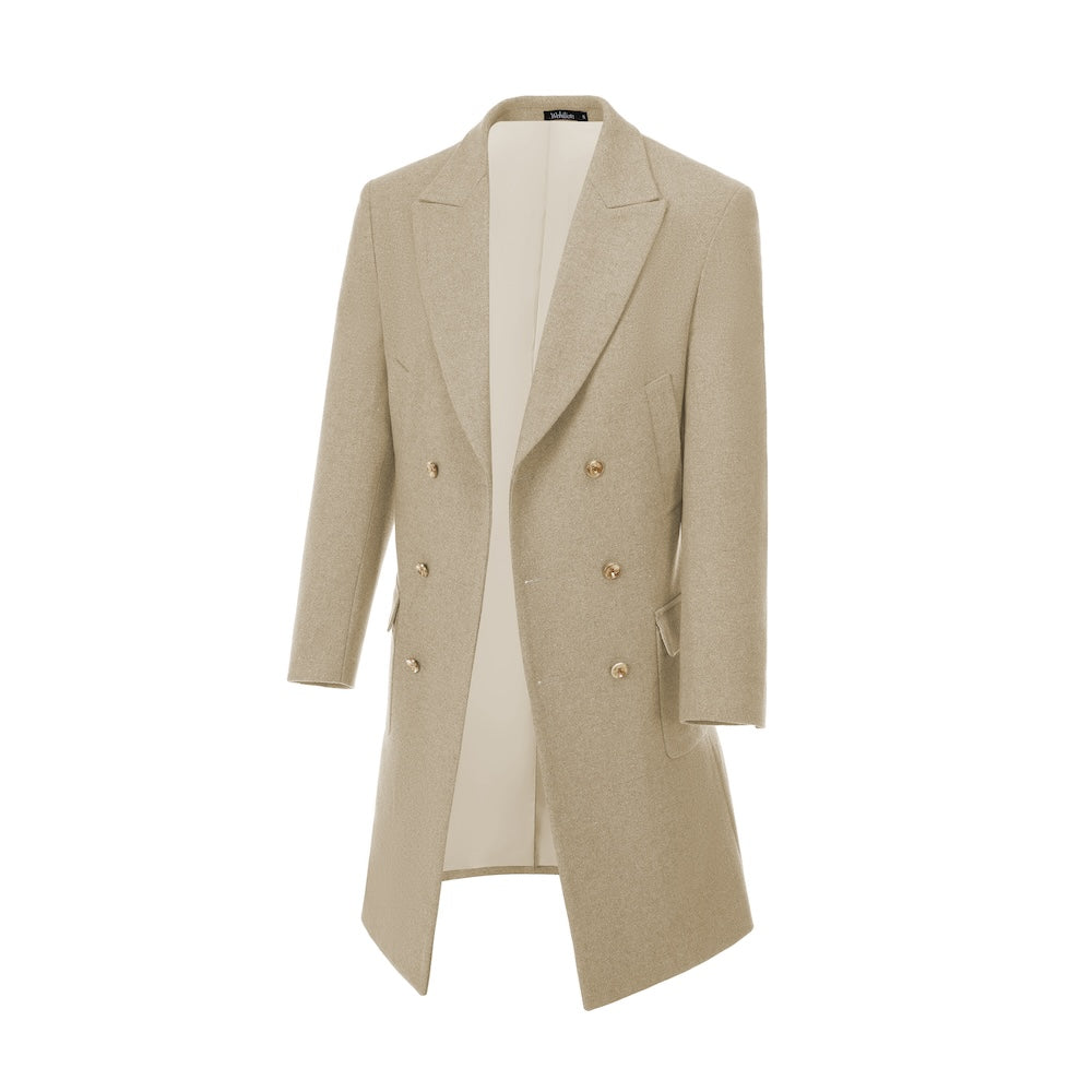 Men's Wool Coat Winter Double Breasted Long Coat 2775 Wehilion