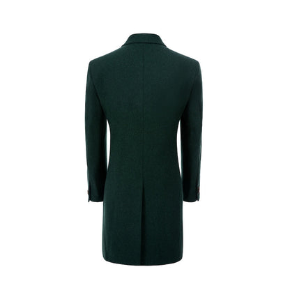 Men's Wool Coat Winter Trench Long Coat With Pockets 2773 Wehilion