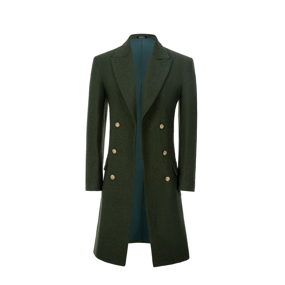 Men's Wool Coat Winter Double Breasted Long Coat 2776 Wehilion