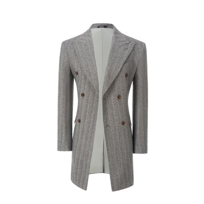 Men's Wool Coat Winter Double Breasted Long Coat 2769 Wehilion