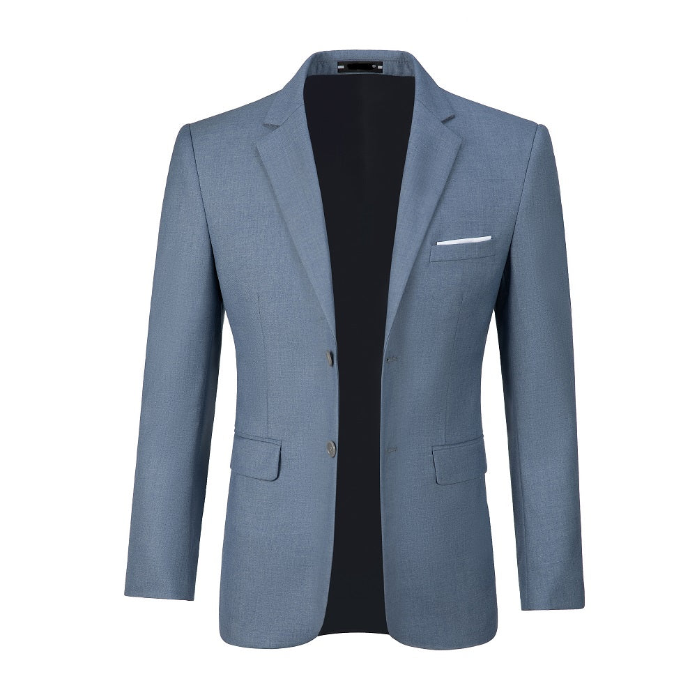 Denim Blue Men's Two Button Blazer for Party, Wedding and Business Yuanlu