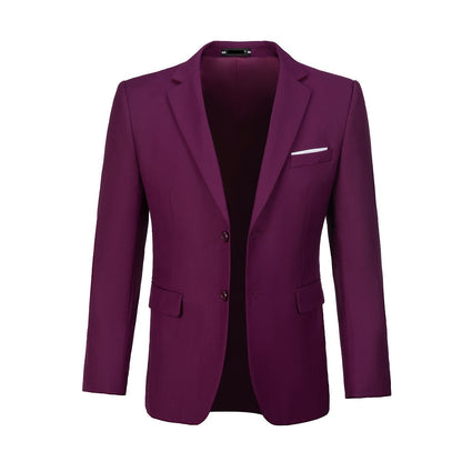 Purple Men's Two Button Blazer for Party, Wedding and Business Yuanlu