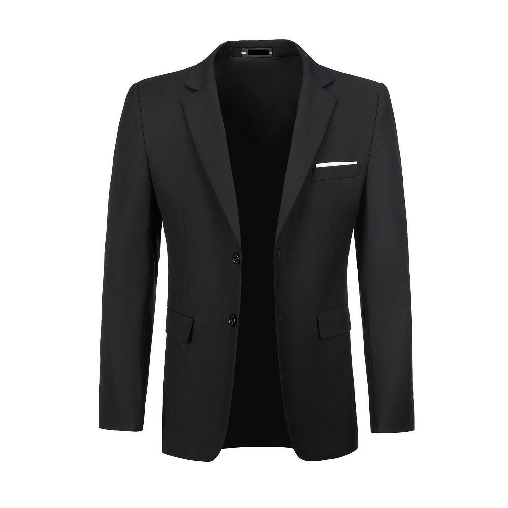 Black Men's Two Button Blazer for Party, Wedding and Business Yuanlu