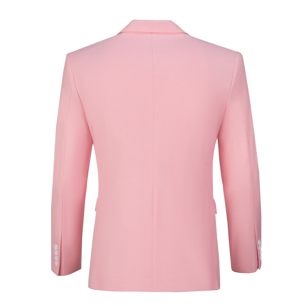 Pink Men's Two Button Blazer for Party, Wedding and Business Yuanlu